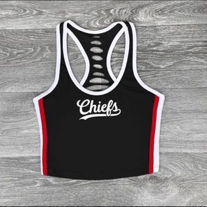 Black Red Kansas City Chiefs Football Team Tank Top Croptop Womens small Med, LG